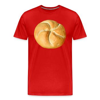 brot broetchen crossaint baecker baguette bread bu - Männer Premium Bio T-Shirt - Rot - Vorne - Damien (186cm)