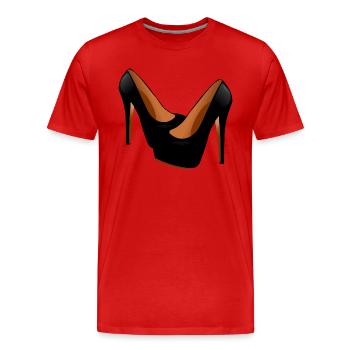 chaussures highheels schoes flipflops boots bottes37 - T-shirt bio Premium Homme - rouge - Devant - Damien (186cm)