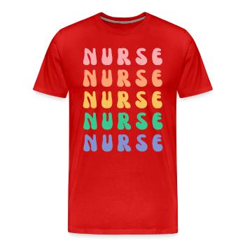 Nurse - Men's Premium Organic T-Shirt - red - Front - Damien (186cm)