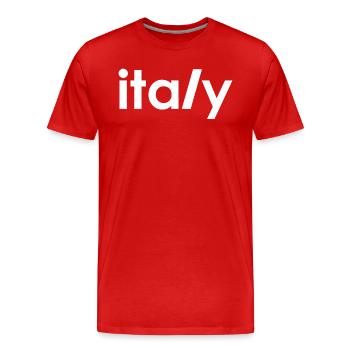 Italy - Men's Premium Organic T-Shirt - red - Front - Damien (186cm)