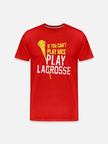Play Lacrosse - Men's Premium Organic T-Shirt - red