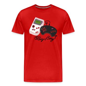 Gamer Videospiele Spiel Junge Aussenseiter Joystick - Männer Premium Bio T-Shirt - Rot - Vorne - Damien (186cm)