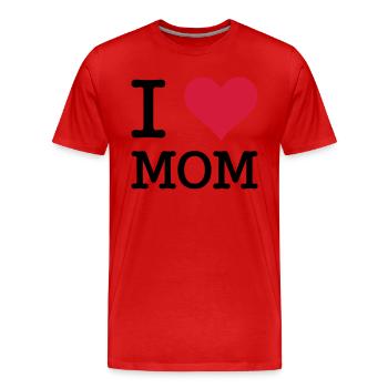 I love Mom - Männer Premium Bio T-Shirt - Rot - Vorne - Damien (186cm)