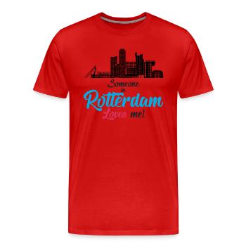 Rotterdam - Niederlande - Holland - Randstad - Männer Premium Bio T-Shirt - Rot - Vorne - Damien (186cm)