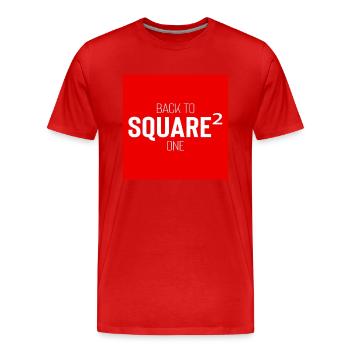 Square Streetwear: Fun & Clear Statement - T-shirt bio Premium Homme - rouge - Devant - Damien (186cm)
