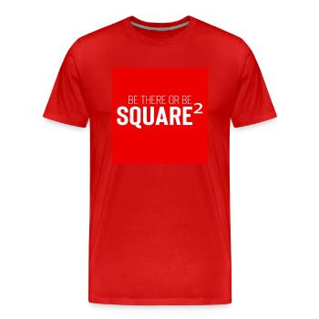 Square Streetwear: Fun & Clear Statement - T-shirt bio Premium Homme - rouge - Devant - Damien (186cm)