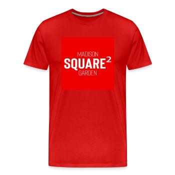 Square Streetwear: Fun & Clear Statement - T-shirt bio Premium Homme - rouge - Devant - Damien (186cm)
