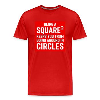 Square Streetwear: Fun & Clear Statement - T-shirt bio Premium Homme - rouge - Devant - Damien (186cm)