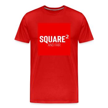 Square Streetwear: Fun & Clear Statement - T-shirt bio Premium Homme - rouge - Devant - Damien (186cm)
