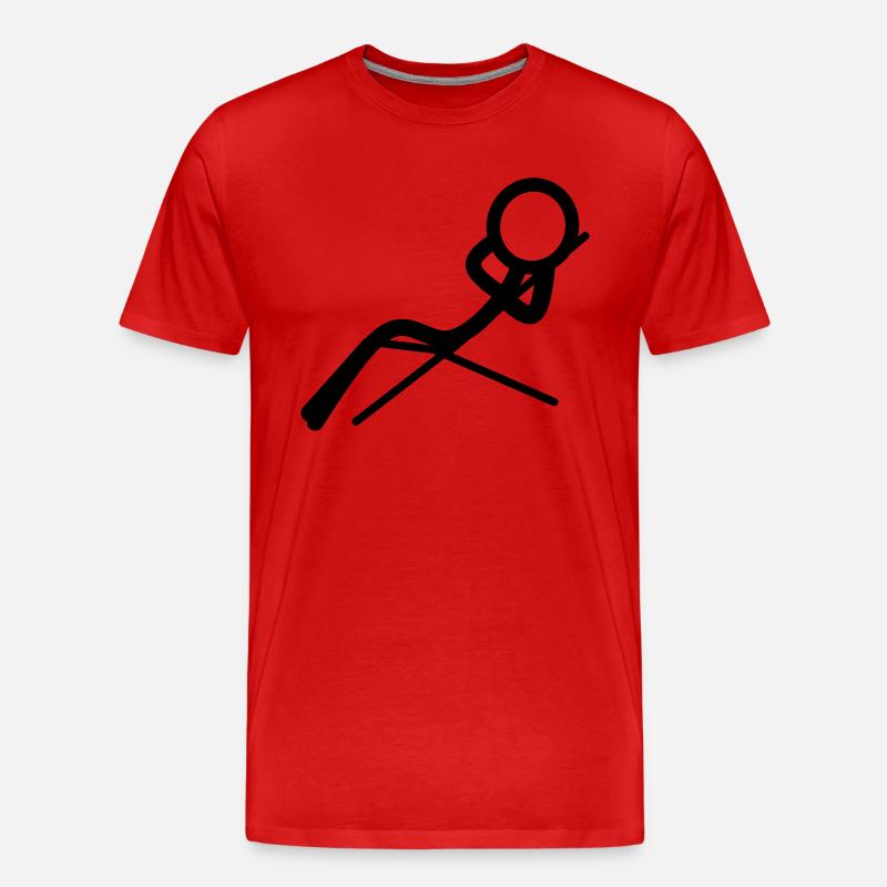 Stickman entspannt sich am Strand - Männer Premium Bio T-Shirt - Rot