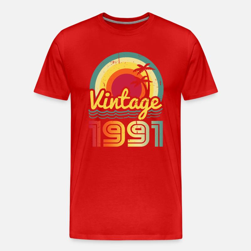 1991 - Männer Premium Bio T-Shirt - Rot