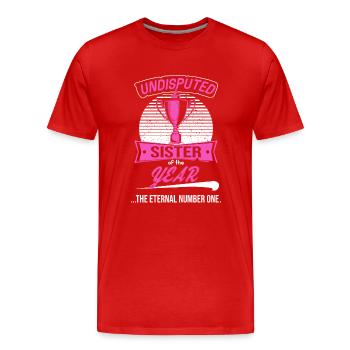 Sister of the Year Award Trophy for - Men's Premium Organic T-Shirt - red - Front - Damien (186cm)