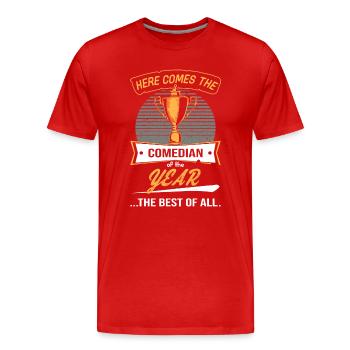 Trophy Trophy for Comedians of the Year - Men's Premium Organic T-Shirt - red - Front - Damien (186cm)