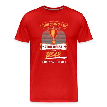 Trophée du zoologiste de l’année - T-shirt bio Premium Homme - rouge - Devant - Damien (186cm)