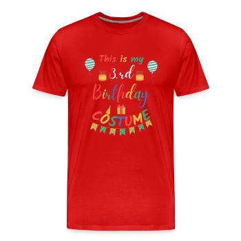 This is my 3rd birthday costume kids Halloween - Men's Premium Organic T-Shirt - red - Front - Damien (186cm)