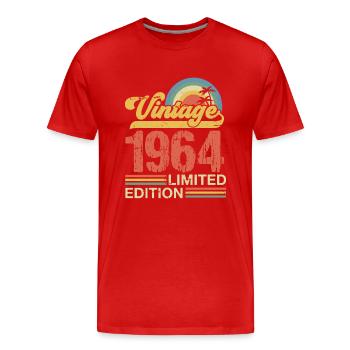 1964 - Men's Premium Organic T-Shirt - red - Front - Damien (186cm)