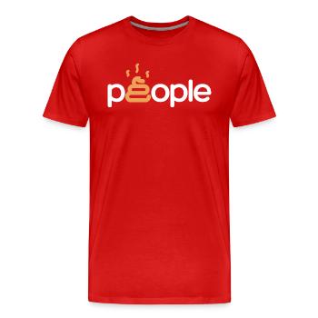 Shit People - Männer Premium Bio T-Shirt - Rot - Vorne - Damien (186cm)