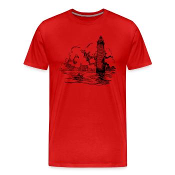 leuchtturm lighthouse coast kueste ocean sea meer8 - Männer Premium Bio T-Shirt - Rot - Vorne - Damien (186cm)
