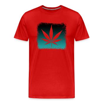 Ganja Weed Kiffen - Männer Premium Bio T-Shirt - Rot - Vorne - Damien (186cm)