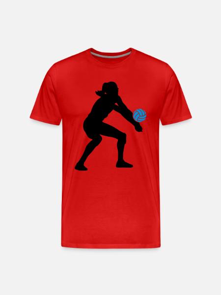 Volleyball Girl - Männer Premium Bio T-Shirt - Rot