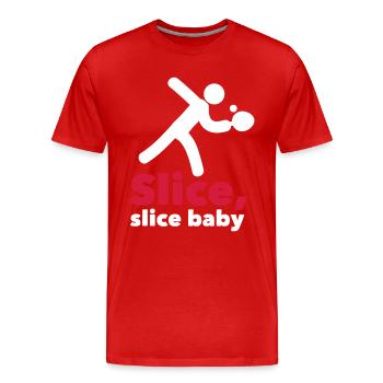 table tennis: slice, slice baby - Männer Premium Bio T-Shirt - Rot - Vorne - Damien (186cm)