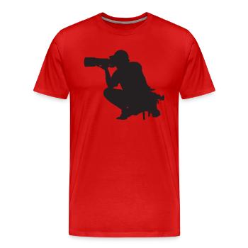 camera photographer fotograf kamera foto photo25 - Männer Premium Bio T-Shirt - Rot - Vorne - Damien (186cm)