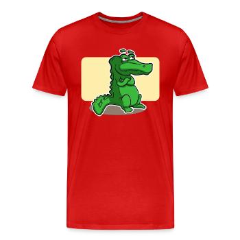 crocodile doux - T-shirt bio Premium Homme - rouge - Devant - Damien (186cm)