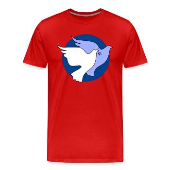 weltfrieden auf erden world peace on earth love57 - Männer Premium Bio T-Shirt - Rot - Vorne - Damien (186cm)