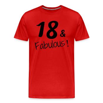 18 / enfant / Sport / anniversaire / dix-huit - T-shirt bio Premium Homme - rouge - Devant - Damien (186cm)