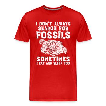 Fossil Collector Gifts | Collecting fossils - Men's Premium Organic T-Shirt - red - Front - Damien (186cm)