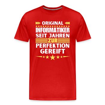 Les informaticiens ont mûri à la perfection - T-shirt bio Premium Homme - rouge - Devant - Damien (186cm)