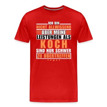Unmatched performance as a chef - Men's Premium Organic T-Shirt - red - Front - Damien (186cm)