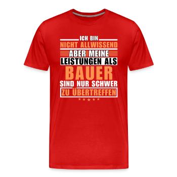 Des performances inégalées en tant qu’agriculteur - T-shirt bio Premium Homme - rouge - Devant - Damien (186cm)