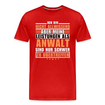 Des performances inégalées en tant qu’avocat - T-shirt bio Premium Homme - rouge - Devant - Damien (186cm)