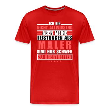 Des performances inégalées en tant que peintre - T-shirt bio Premium Homme - rouge - Devant - Damien (186cm)
