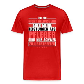 Unsurpassed performance as a caregiver - Men's Premium Organic T-Shirt - red - Front - Damien (186cm)