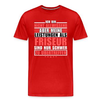 Des performances inégalées en tant que coiffeur - T-shirt bio Premium Homme - rouge - Devant - Damien (186cm)