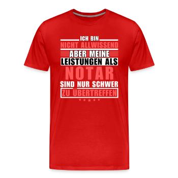 Des performances inégalées en tant que notaire - T-shirt bio Premium Homme - rouge - Devant - Damien (186cm)