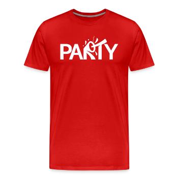 Party - Männer Premium Bio T-Shirt - Rot - Vorne - Damien (186cm)