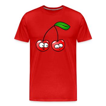 les cerises - T-shirt bio Premium Homme - rouge - Devant - Damien (186cm)