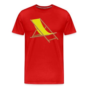 Strand Sommer Sonne Liegestuhl Urlaub - Männer Premium Bio T-Shirt - Rot - Vorne - Damien (186cm)