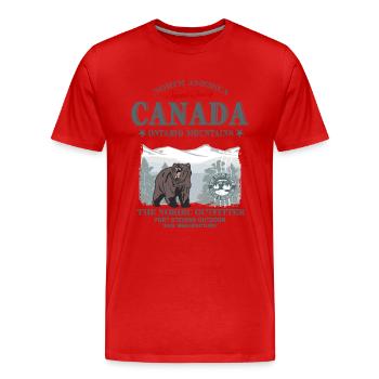 Canada - Grizzly Bear - Männer Premium Bio T-Shirt - Rot - Vorne - Damien (186cm)