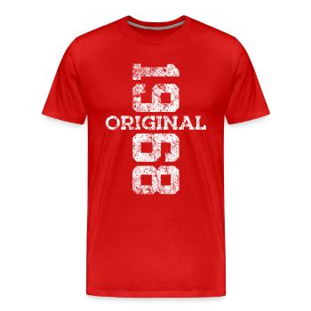58. GEBURTSTAG ORIGINAL 1968 - Männer Premium Bio T-Shirt - Rot - Vorne - Damien (186cm)