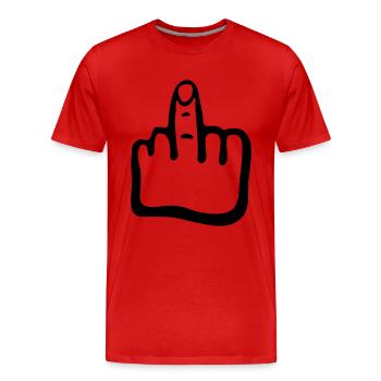 main, doigt g1 - T-shirt bio Premium Homme - rouge - Devant - Damien (186cm)