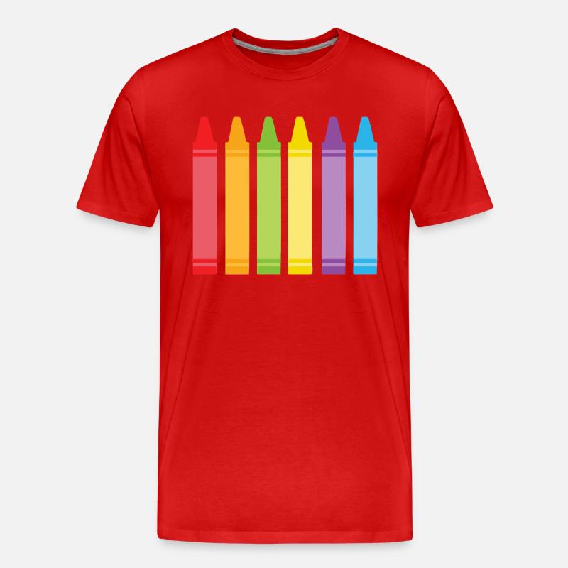 Stifte - Männer Premium Bio T-Shirt - Rot