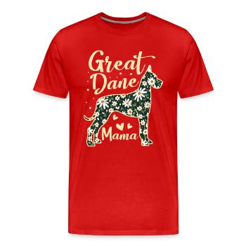 Great Dane Mom Mama Grandma Animal Pet Dog Lover - T-shirt bio Premium Homme - rouge - Devant - Damien (186cm)
