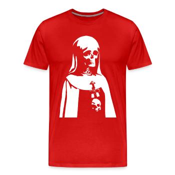 Enträtseln Sie das Geheimnis mit Unholy Nun, Gothic und - Männer Premium Bio T-Shirt - Rot - Vorne - Damien (186cm)