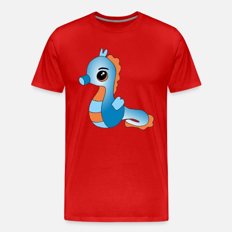 Knuffiges Seepferdchen - Männer Premium Bio T-Shirt - Rot