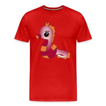 Knuffiges Seepferdchen - Männer Premium Bio T-Shirt - Rot - Vorne - Damien (186cm)