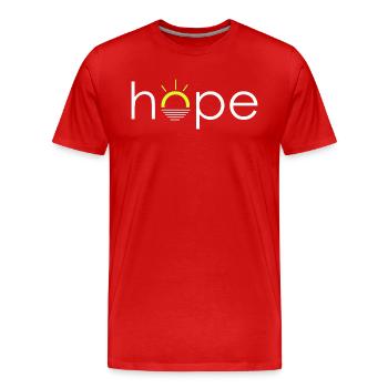 Hope - Hoffnung - Männer Premium Bio T-Shirt - Rot - Vorne - Damien (186cm)